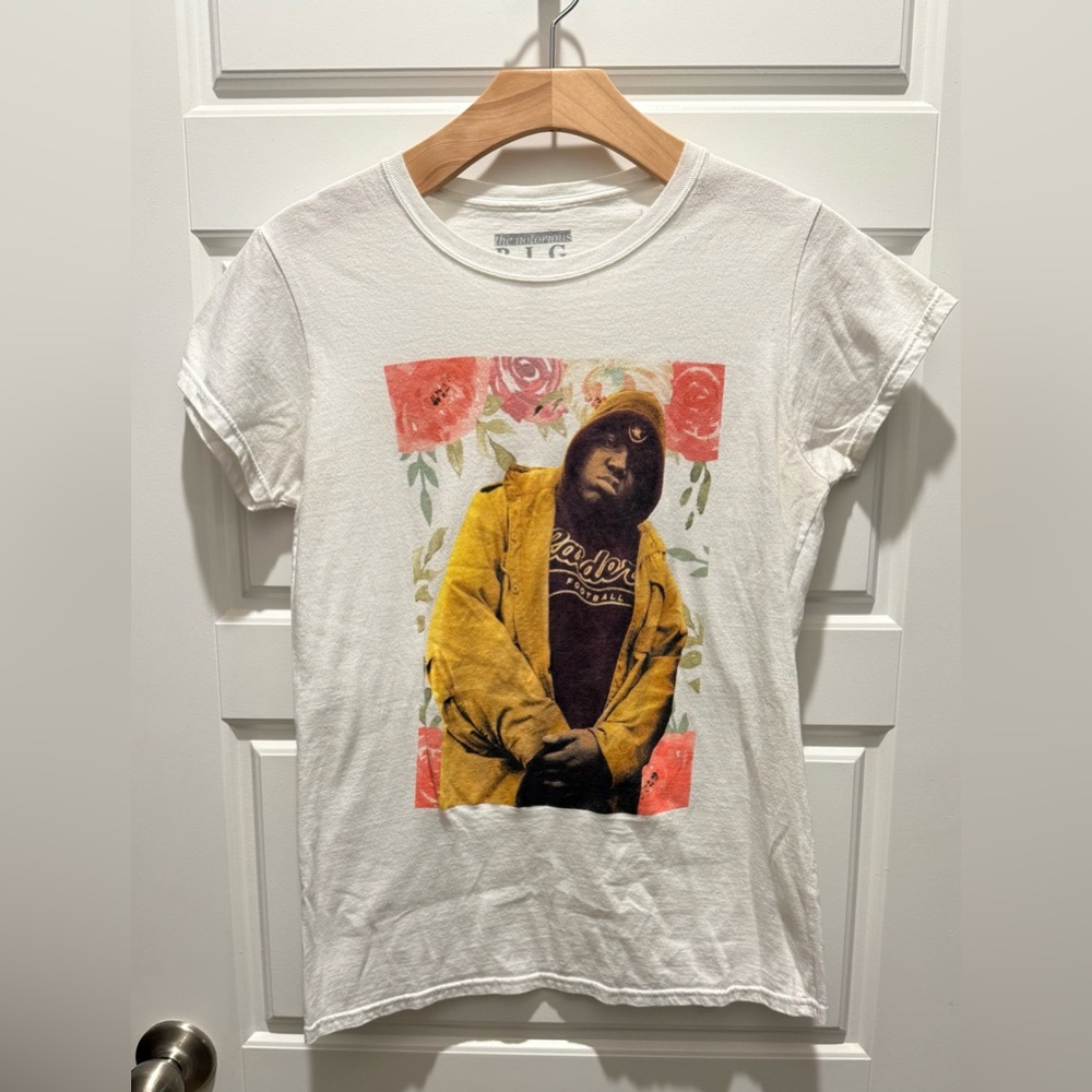 Notorious B.I.G. Graphic T-Shirt with Floral and Design